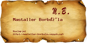 Mastaller Borbála névjegykártya