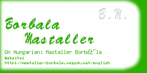 borbala mastaller business card